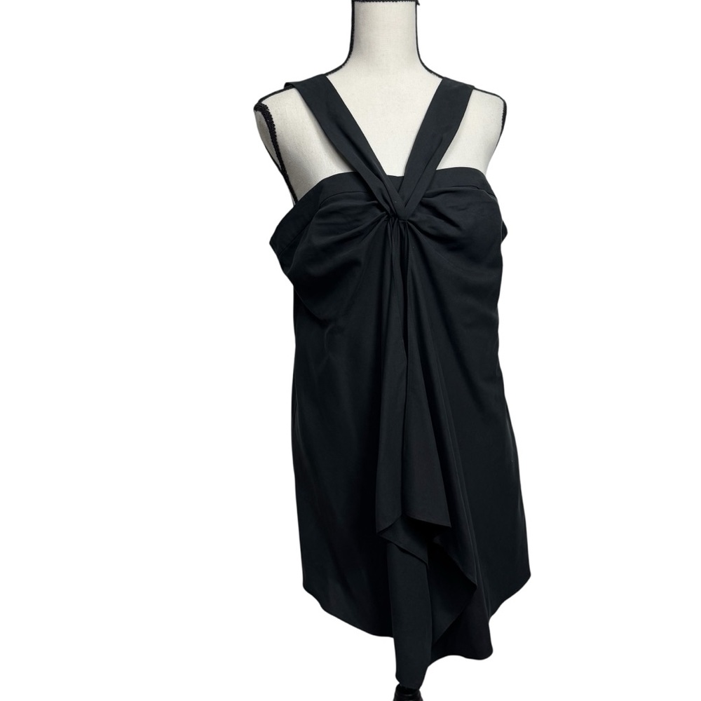 Ellavie 100% Silk Elegant Black Drappy Tank Blouse